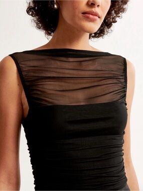 Abercrombie & Fitch Black Rushed Sleeveless Top Large